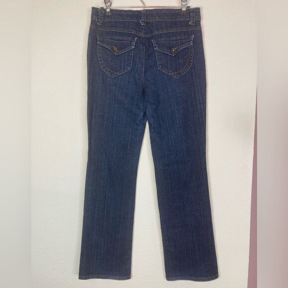 Nine West bootcut straight stretch jeans w/flap fastened back pockets run big - Picture 3 of 13